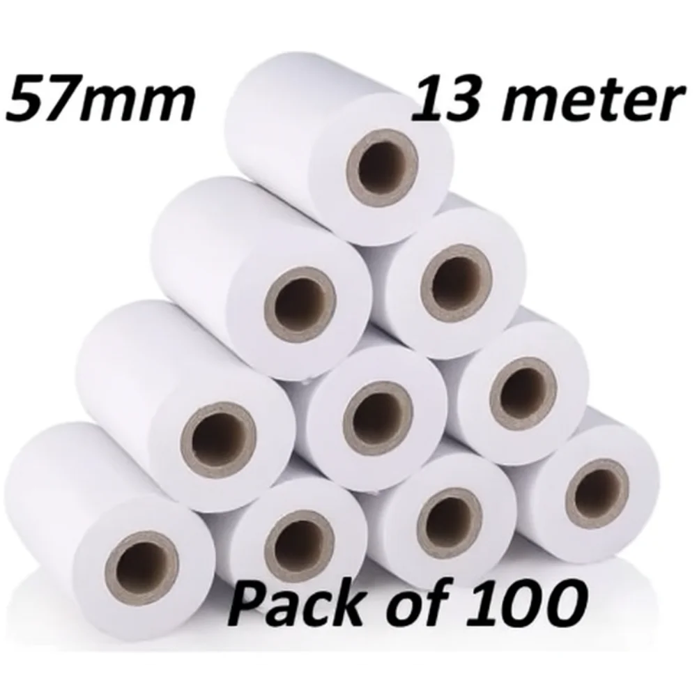 Thermal roll 57mm x 13 meter Pack of 100Rolls